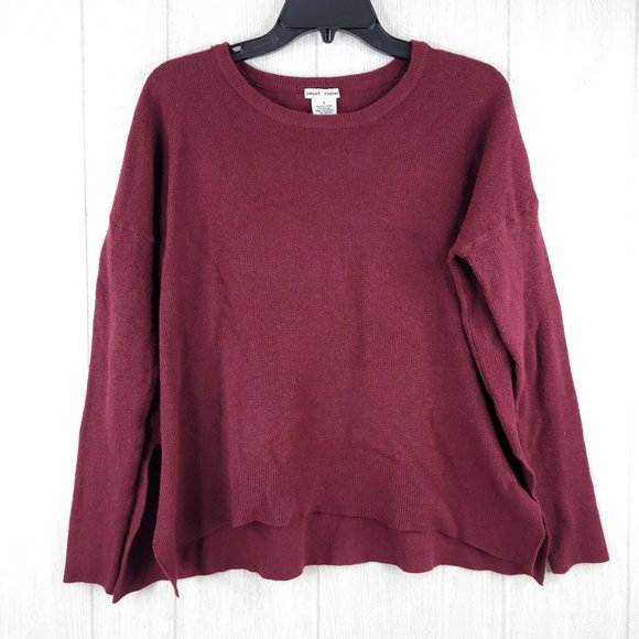 Sweet Romeo Sweater Womens Burgundy Knit Pullover - Picture 2 of 6